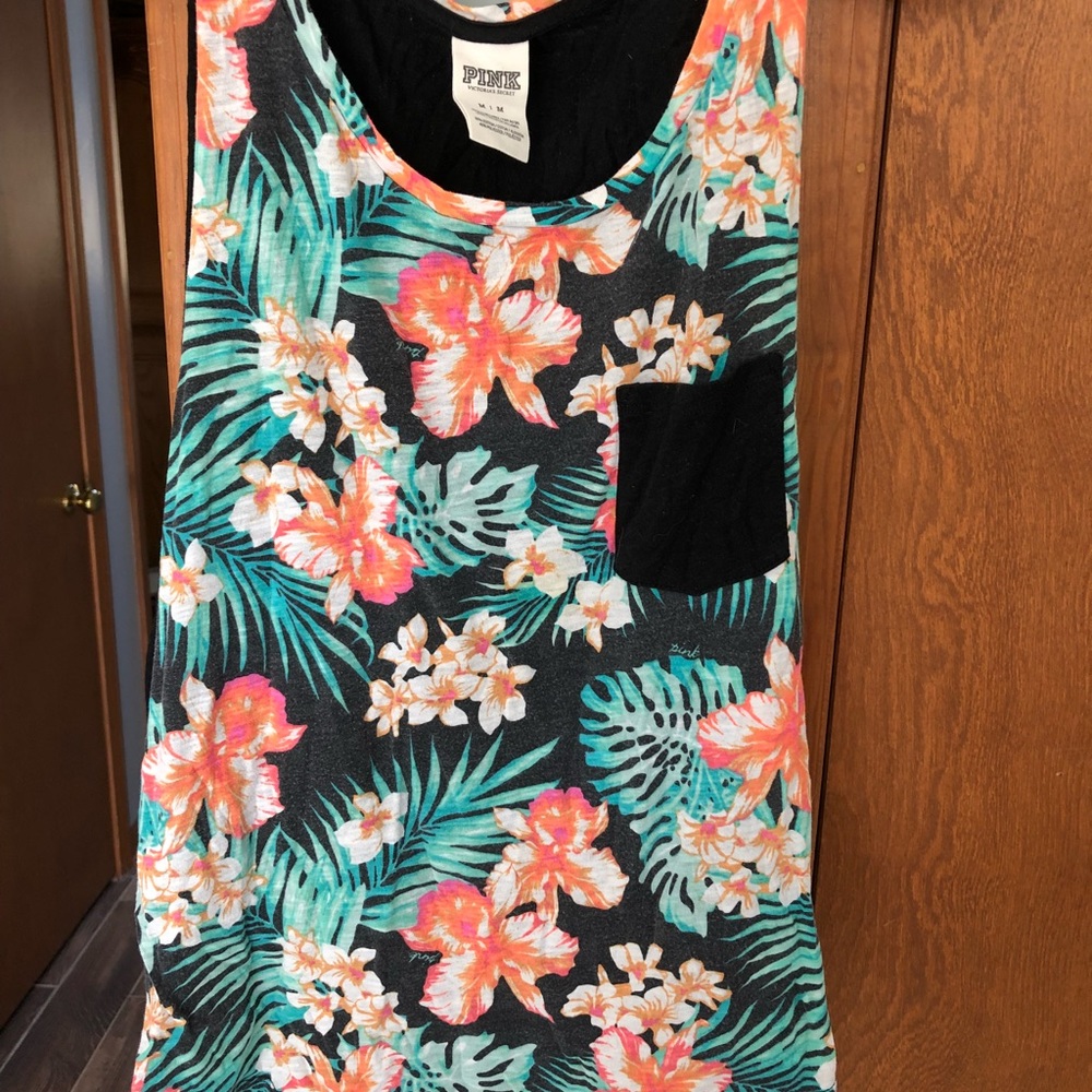 PINK Floral Tank Top
